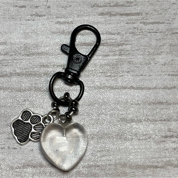 CCO REDUCED Clear Quartz Crystal Pet Charm Or Keychain Or Purse Toggle - Picture 7 of 10